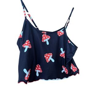 Crop Top with Mushroom Print